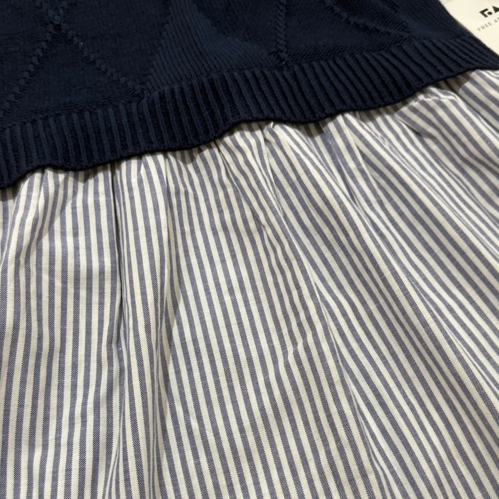Free Assembly Navy and White Striped Kids Dress - Picture 4 of 5